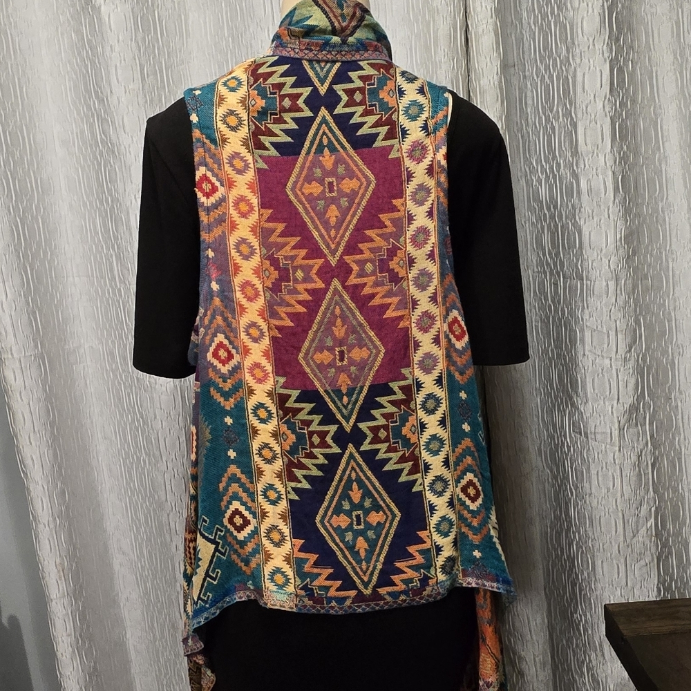 Hoho / Aztec Patterned Shawl Multicolor Mede In M… - image 8